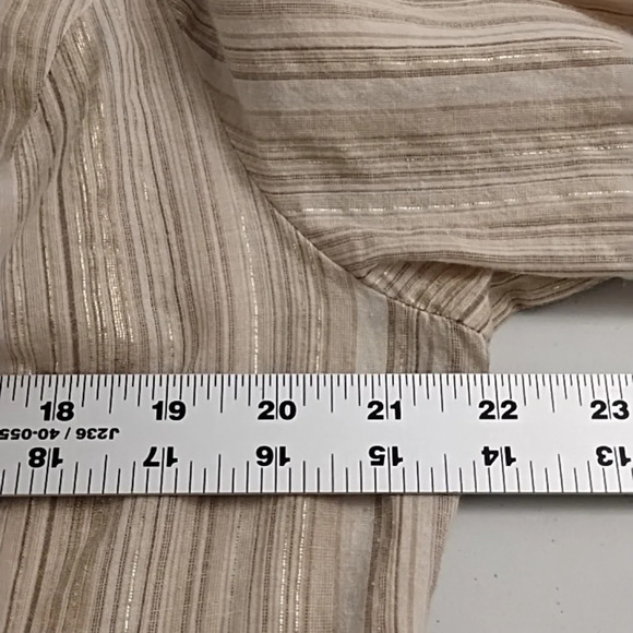 Cato Very Lightweight Cotton, Raw Edge, Tie Front Blouse Shacket Layering Piece - Picture 5 of 10